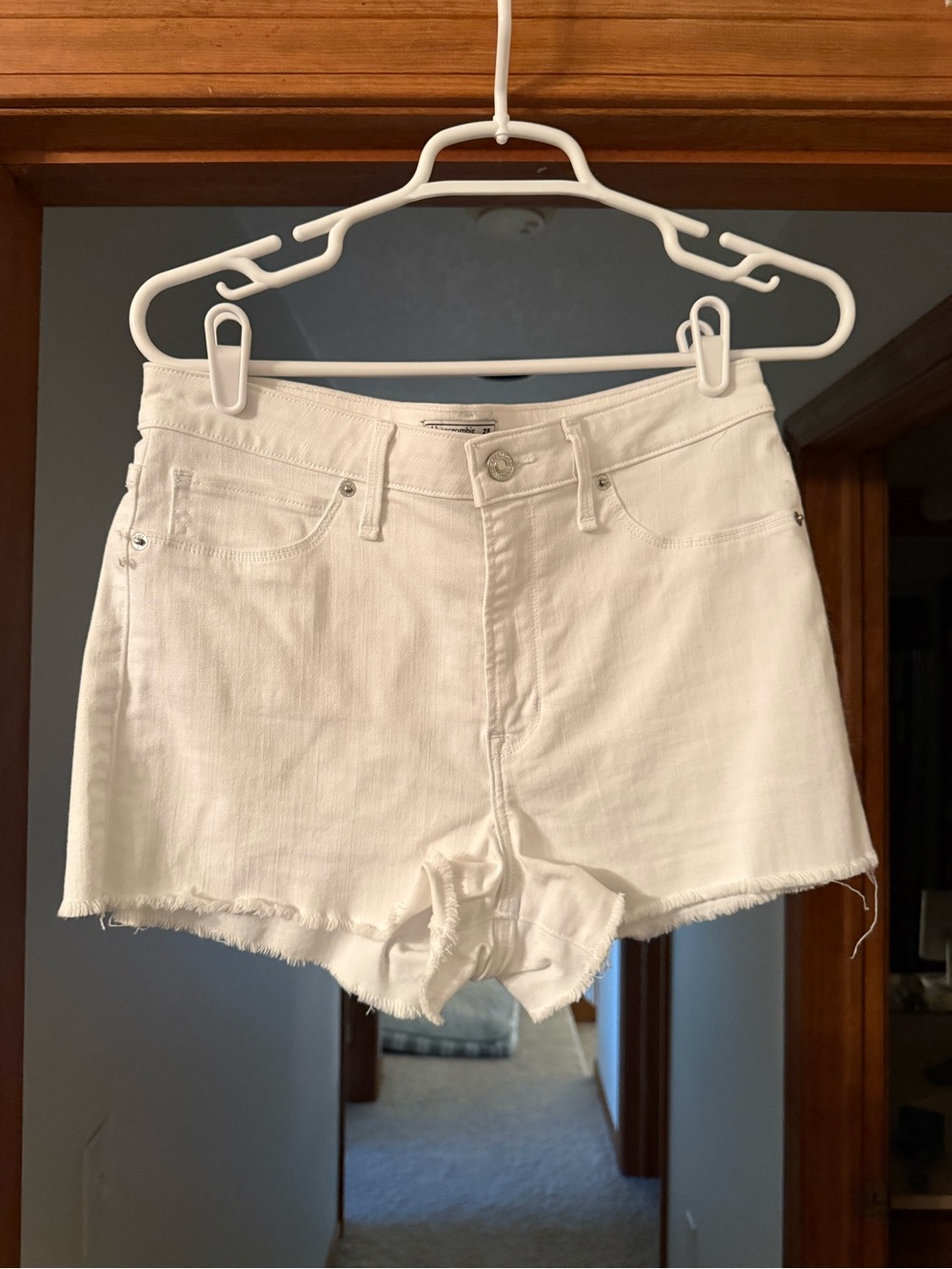 Abercrombie & Fitch White Denim Cutoff Shorts
